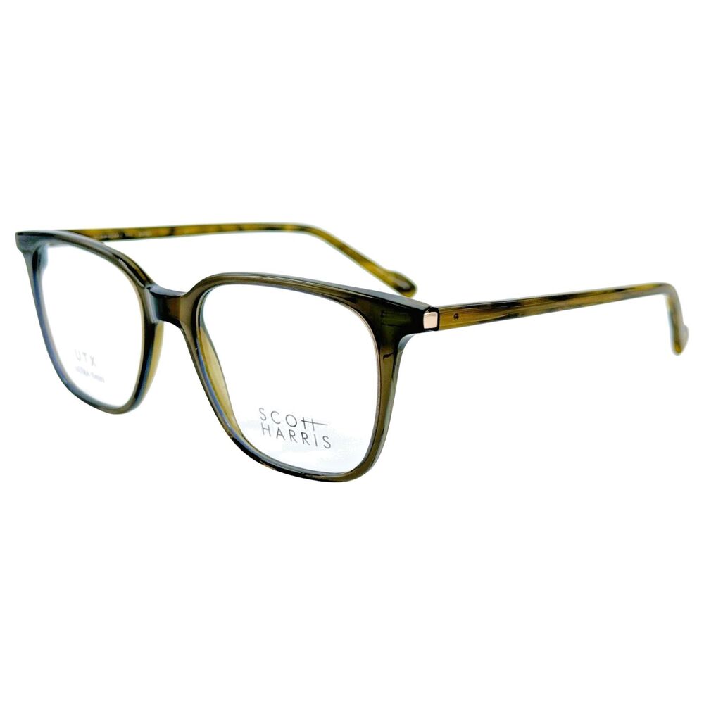 Scott Harris SHX019 Mens Plastic Eyeglass Frame C3 Khaki 51-18 w Case UTX